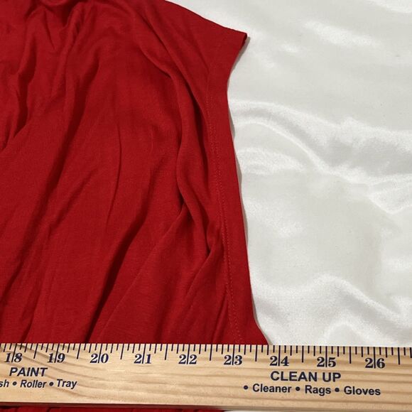 Lauren Ralph Lauren Surplice Top 3X Red Ruched Stretch Sleeveless Blouse Tunic - Picture 8 of 11